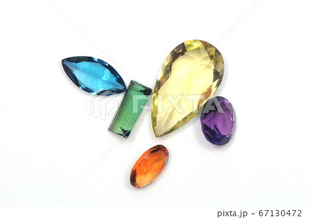 colorful gems isolated on white background 67130472