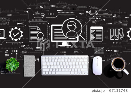Document management system concept with a computer keyboard 67131748