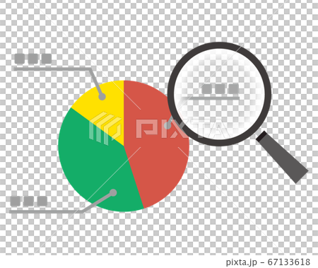 矢量圖的放大鏡放大鏡餅圖 67133618
