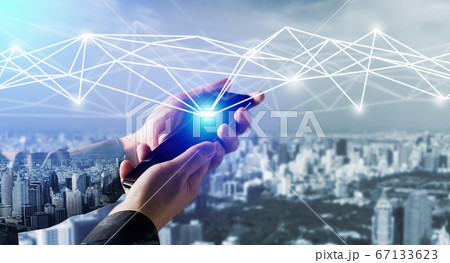 The modern creative communication and internet network connect in smart city 67133623