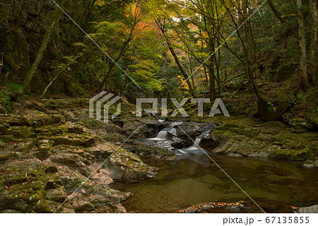 三重県にある赤目四十八滝の紅葉 三重県にある赤目四十八滝の紅葉 67135855