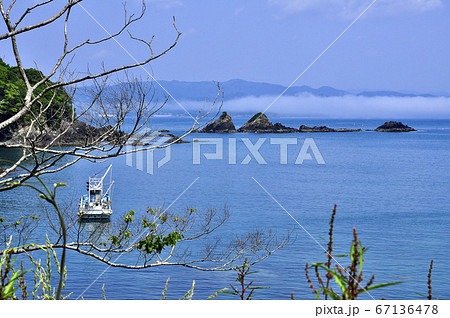 みちのく潮風トレイル 志津川湾 南三陸町小藤浜の岩礁の先にたなびく海霧 みちのく潮風トレイル 志津川湾 南三陸町小藤浜の岩礁の先にたなびく海霧 67136478