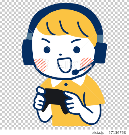 ゲーム Esports 男の子 笑顔のイラスト素材