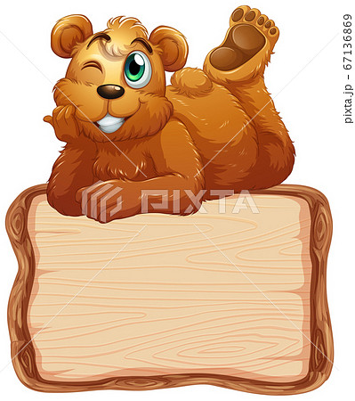 Board template with cute bear on white background 67136869