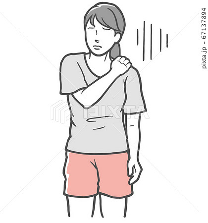 肩こり　若い女性 67137894