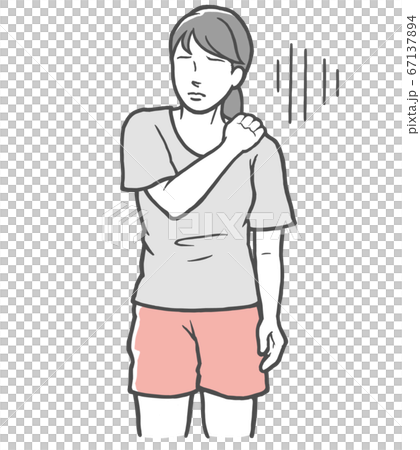 肩こり　若い女性 67137894