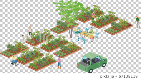 家庭菜園-農地一式一枚絵 67138119
