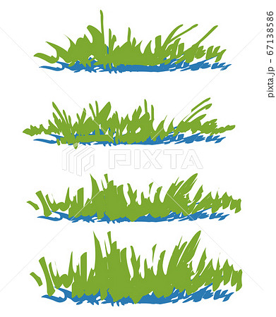 雑草 草むらセットのイラスト素材