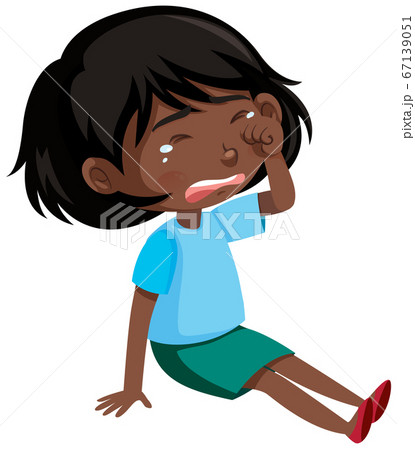 Black girl crying cartoon character - Stock Illustration [67139051] - PIXTA