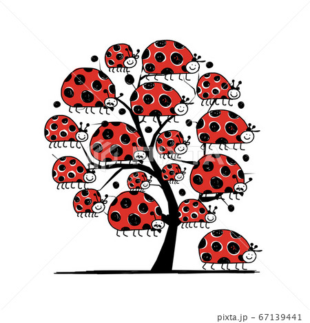 Ladybird family, art tree for your design 67139441
