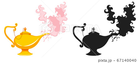 Magic Lantern Or Aladdin Lamp In Color Andのイラスト素材