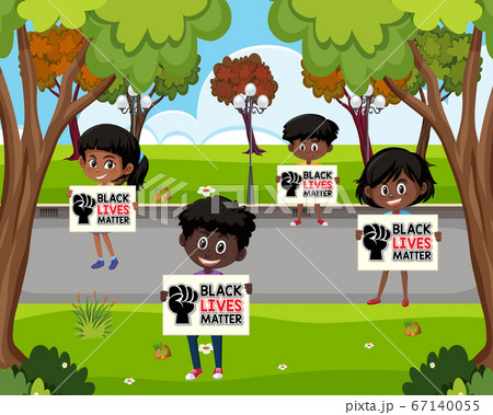 African-American holding black lives matter sign 67140055