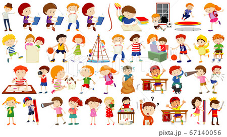Set of cute kids cartoon character Set of cute kids cartoon character 67140056