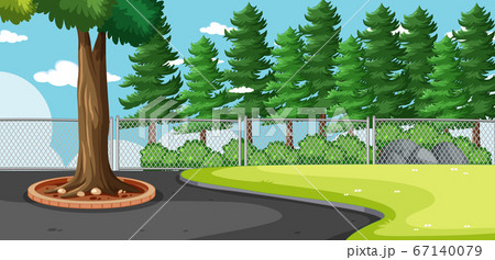 Blank landscape in nature park scene with many Blank landscape in nature park scene with many 67140079