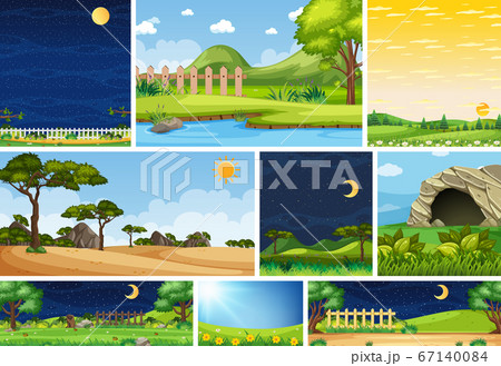 Set of different nature place scene in vertical Set of different nature place scene in vertical 67140084