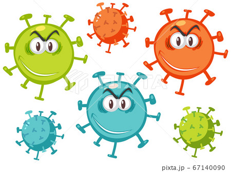 Coronavirus emoticon and emojis with facial 67140090