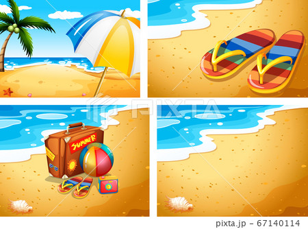 Set of summer beach scenes Set of summer beach scenes 67140114