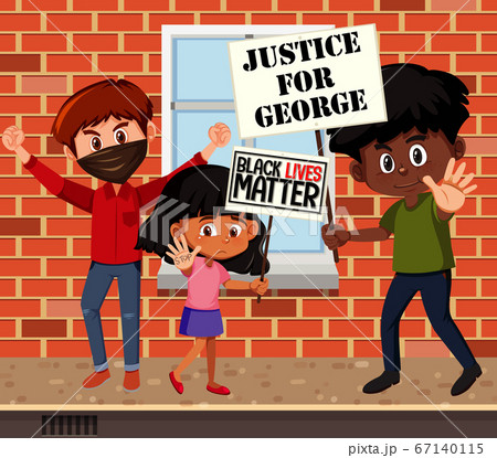 Anti-racism protesters at the street Anti-racism protesters at the street 67140115