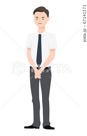 半袖のワイシャツを着た スーツ姿の男性のイラスト のイラスト素材