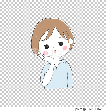 Think young woman's facial expression variations Think young woman's facial expression variations 67141626