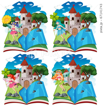 Set of different fairy tales and castle tower on Set of different fairy tales and castle tower on 67141743