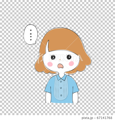 絶句する 若い女性の表情バリエーション 絶句する 若い女性の表情バリエーション 67141768