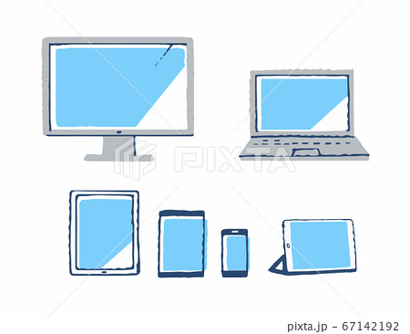 様々な種類のデバイスのイラスト素材