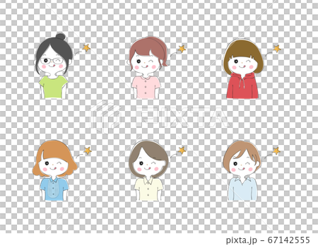 ウインクでかわいくごまかす 若い女性の表情バリエーション ウインクでかわいくごまかす 若い女性の表情バリエーション 67142555
