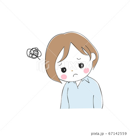落ち込む 若い女性の表情バリエーション 落ち込む 若い女性の表情バリエーション 67142559