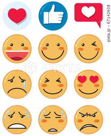 Emoji Feeling Icon Isolated Theme On Whiteのイラスト素材