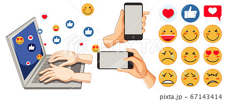 Set of social media emoticon 67143414