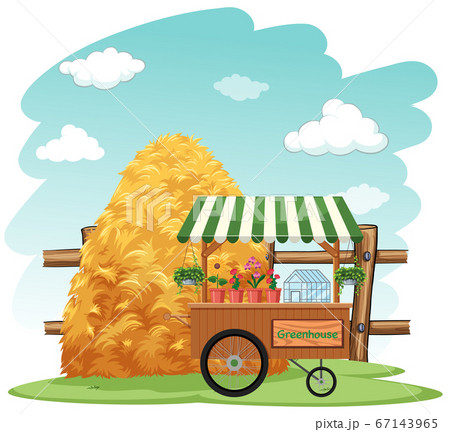 Farm scene with flowers at the vendor 67143965