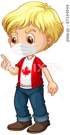 Canadian boy cartoon wearing mask 67144044