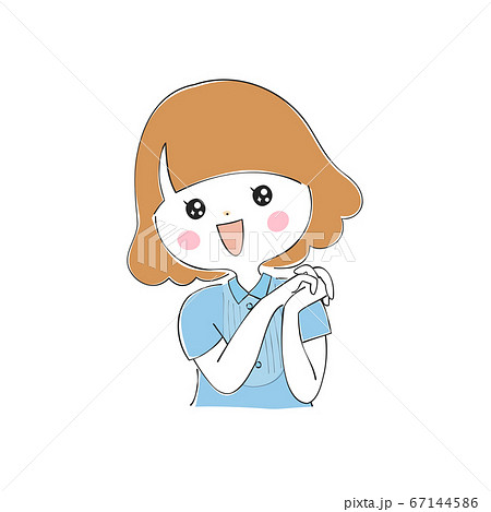 嬉しい 若い女性の表情バリエーションのイラスト素材