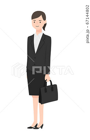 リクルートスーツに身を包んだ若い女性のイラスト。 67144802