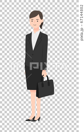 リクルートスーツに身を包んだ若い女性のイラスト。のイラスト素材 [67144802] - PIXTA
