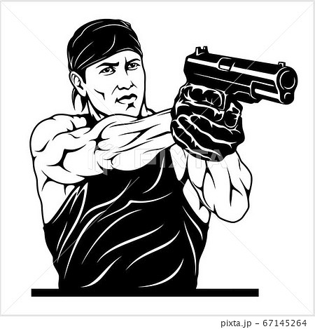 Man with Gun. Ghetto Warriors. Vector - Stock Illustration [67145264] -  PIXTA