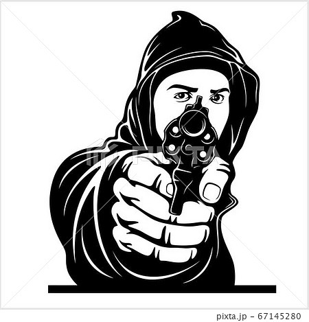 Gangster with Gun. Ghetto Warriors. Vector illustration isolated on white Gangster with Gun. Ghetto Warriors. Vector illustration isolated on white 67145280
