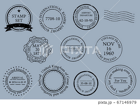 かすれたスタンプのベクターイラスト素材セットのイラスト素材