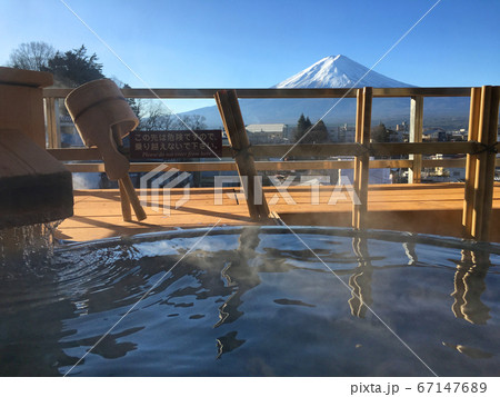 fuji mountain hot spring view 67147689