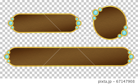 Light blue jeweled/gold frame/brown base telop base (rounded corners) 67147908