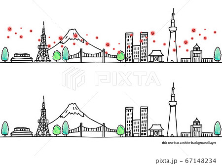 東京の街並みと新型コロナウイルス 67148234