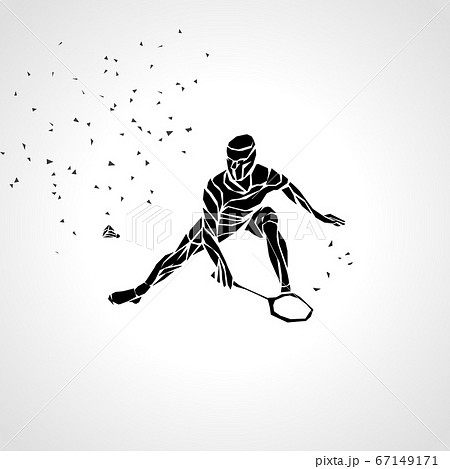 Creative silhouette of professional Badminton player vector 67149171