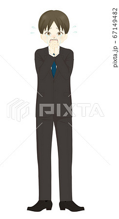 スーツを着た男性 お願い 泣くのイラスト素材