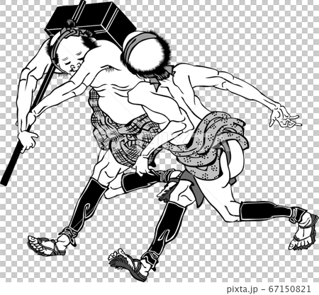 浮世絵　走る人　その3 67150821