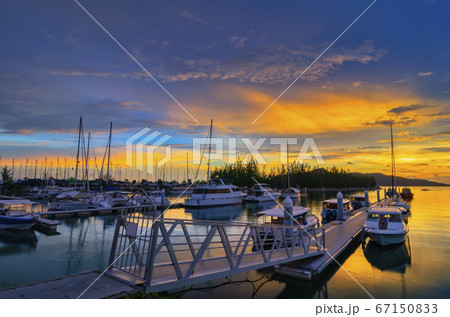 sunset background surrounding yatch harbour at Manjung , Perak State Malaysia sunset background surrounding yatch harbour at Manjung , Perak State Malaysia 67150833