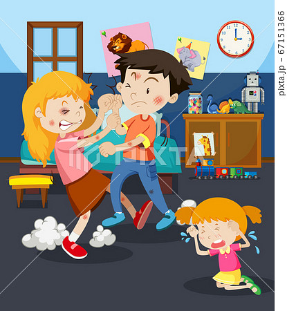 Domestic violence scene with people fighting Domestic violence scene with people fighting 67151366