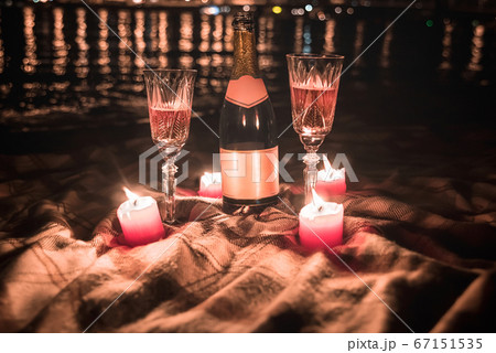 romantic dinner setup ,on the night beach romantic dinner setup ,on the night beach 67151535