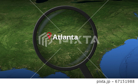 Atlanta city being found on the map, 3d rendering 67151988
