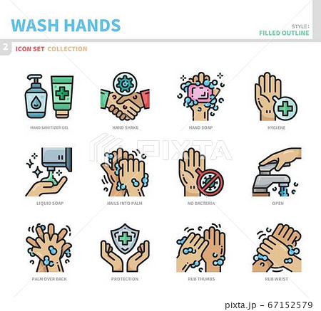 wash hands icon set 67152579